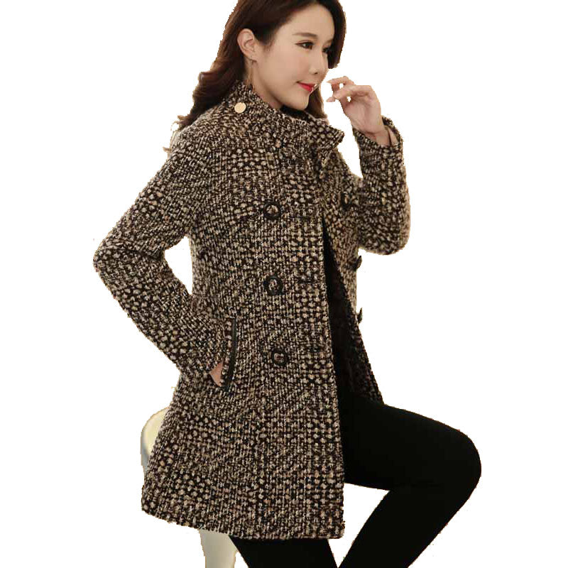 Boutique Women Plaid Coat 2020 Winter Wool Jacket Long Coats
